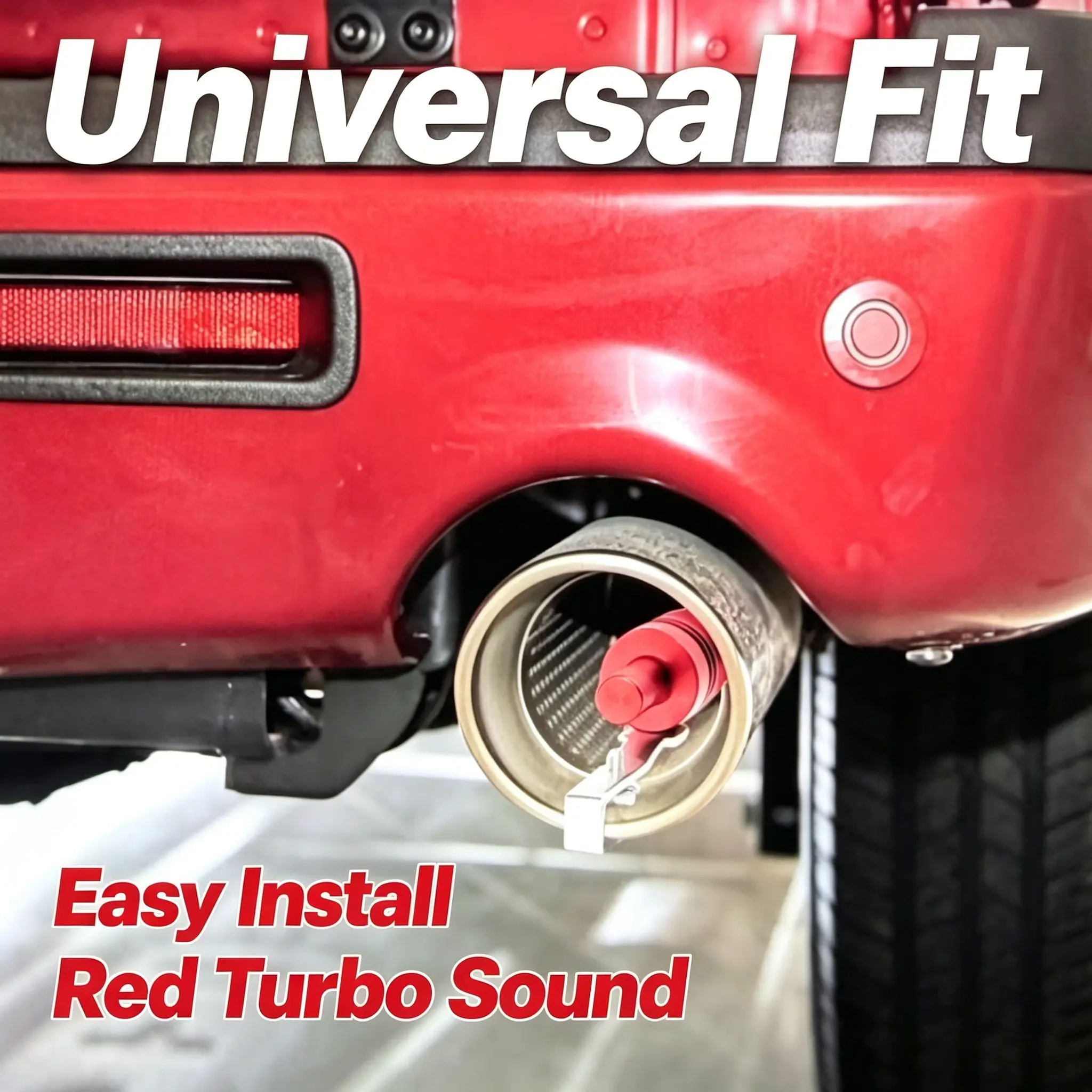 universal exhaust whistle installed on vehicle
