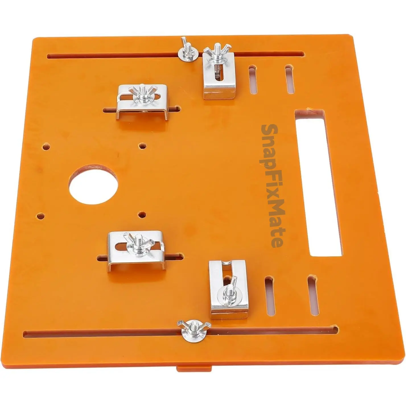 Adjustable clamps installed on cutting machine base plate