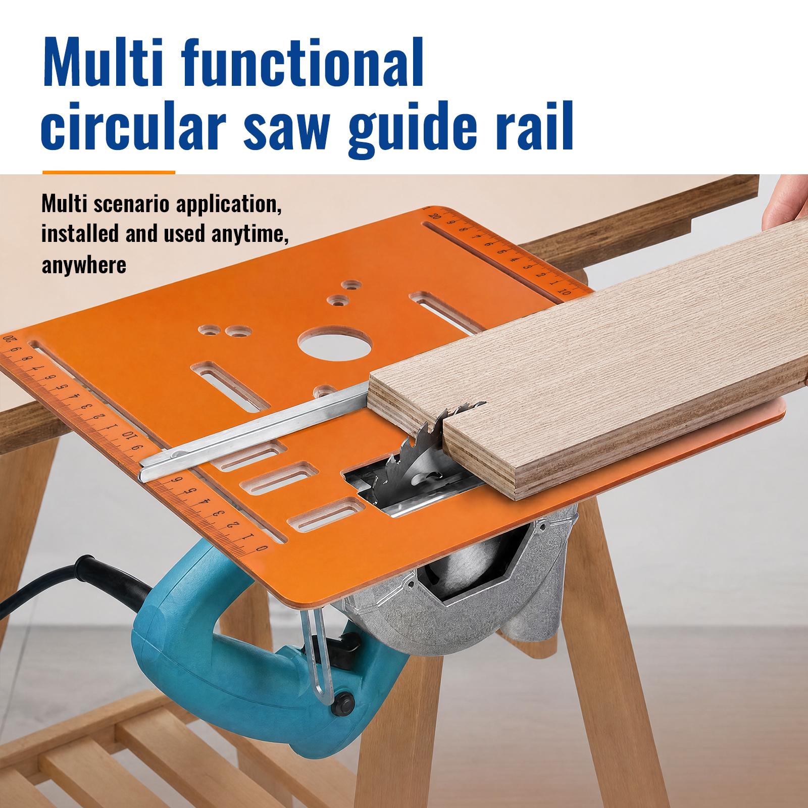 Multifunctional circular saw guide rail base plate