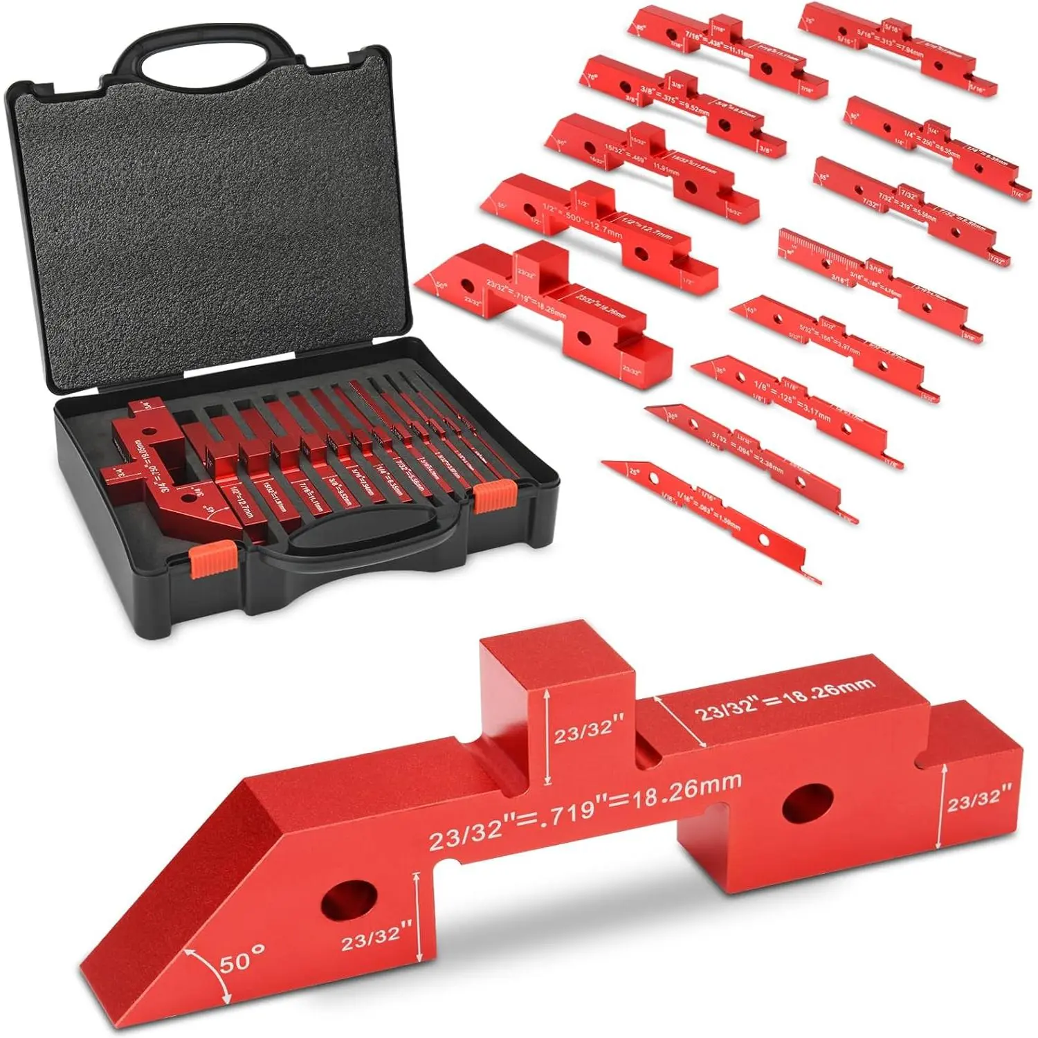 Woodworking table setup blocks set
