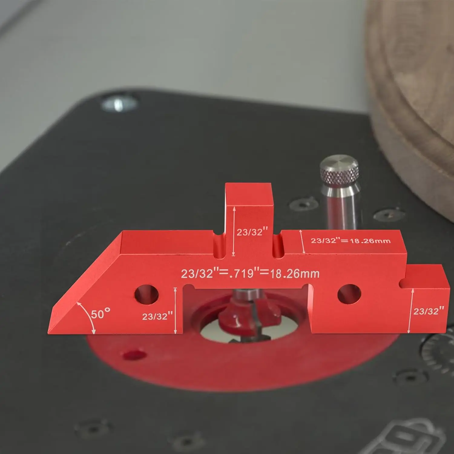 Setup block used on router table