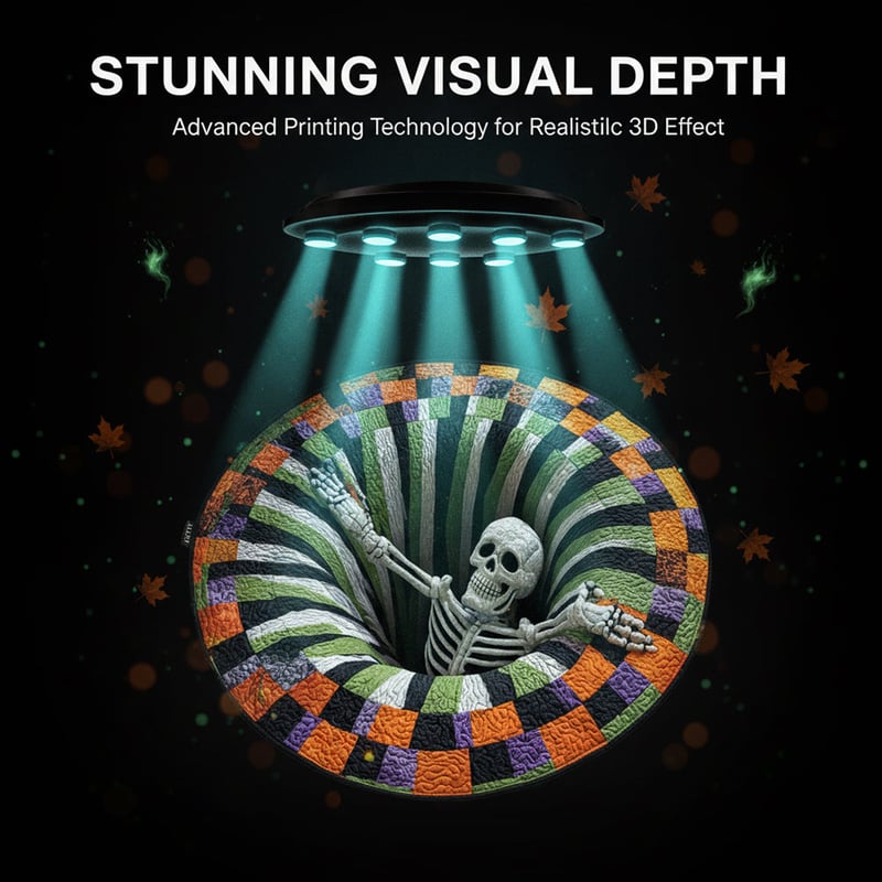 Halloween rug with realistic visual depth effect