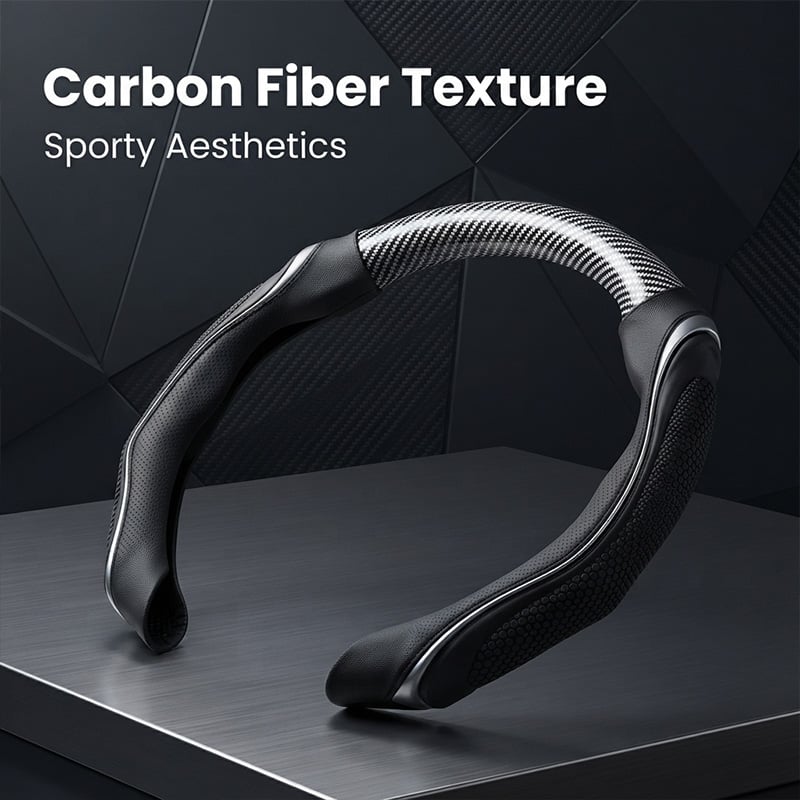 Carbon fiber texture sport steering wheel cover