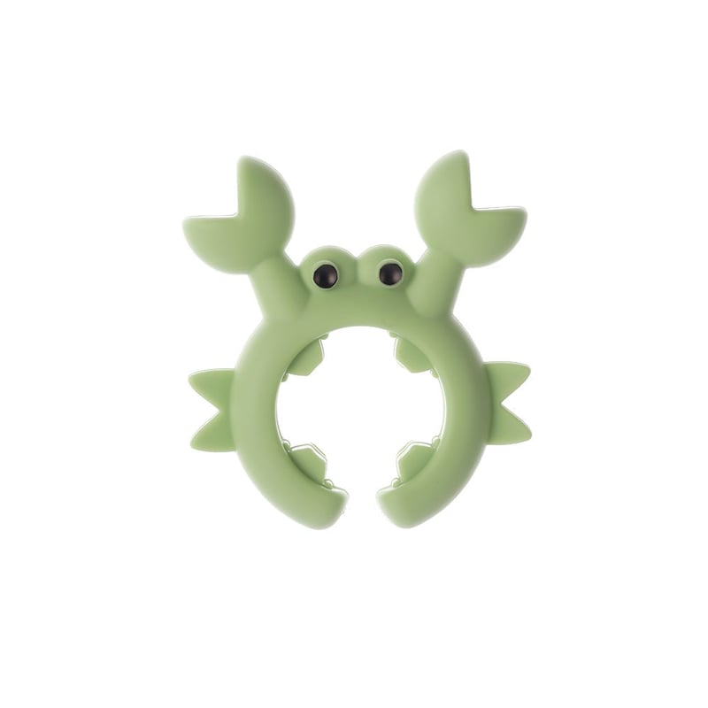 Green crab shaped silicone spatula placement rack
