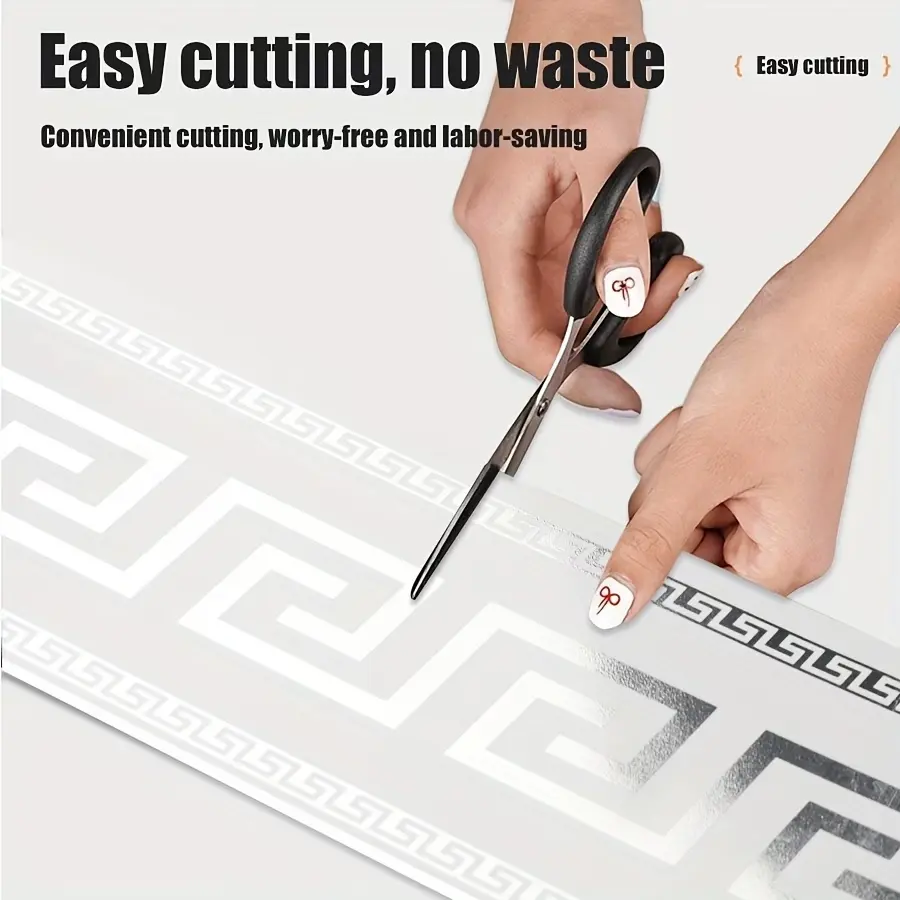 Cutting self-adhesive baseboard strip