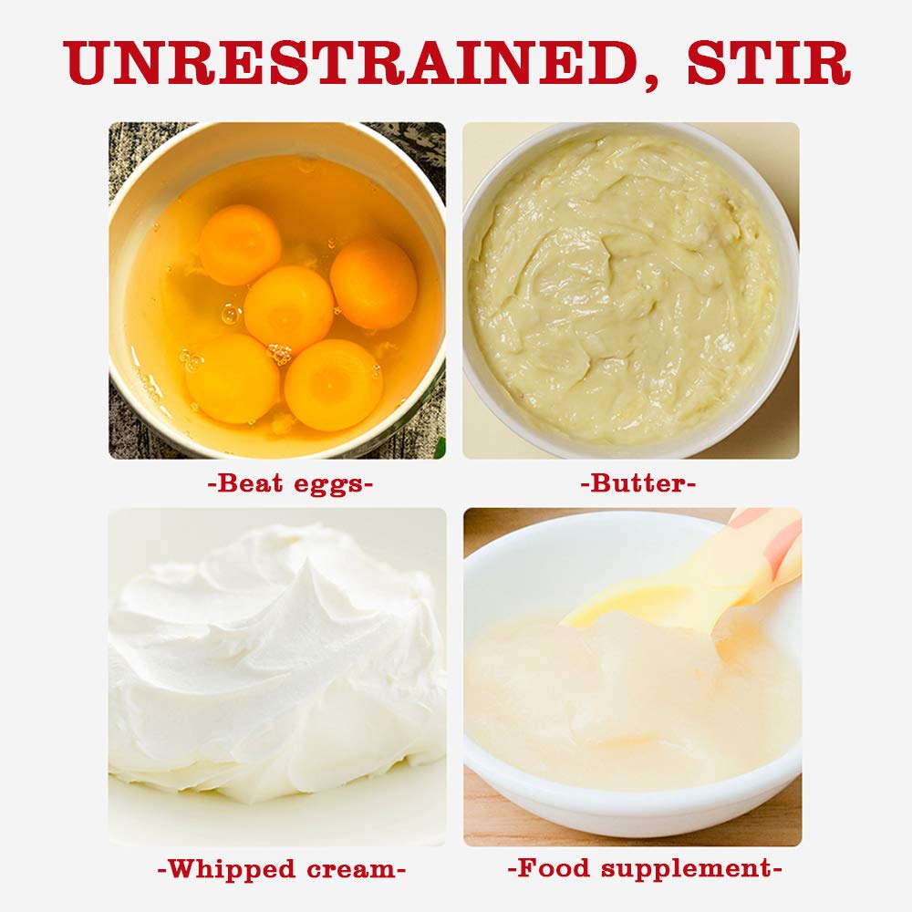 Stainless Steel Rotary Push Whisk, Semi Automatic Hand Push Egg Beater for Baking Cream Pancake Mixing