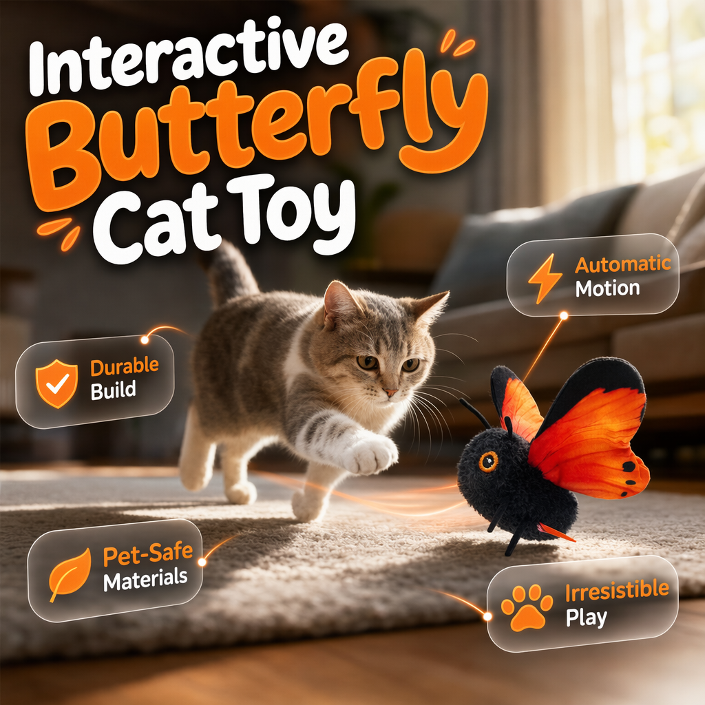 🐱Smart Sensing Flapping Butterfly Toy🐈Motion-activated, realistic flight, interactive fun – keeps your cat engaged for hours.🔥✨