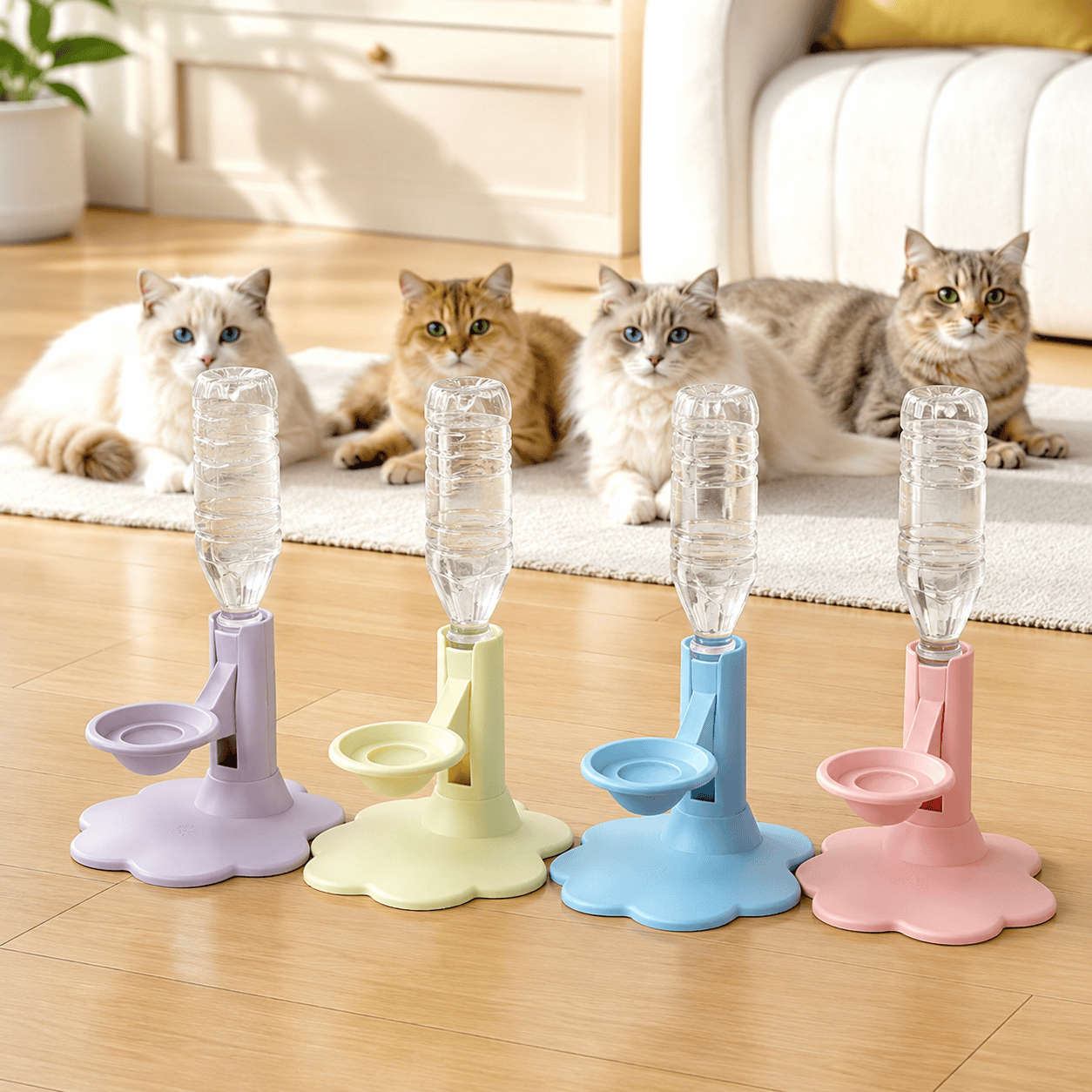 🐾 Adjustable Elevated Gravity Pet Water Dispenser, Raised Automatic Water Feeder for Dogs Cats