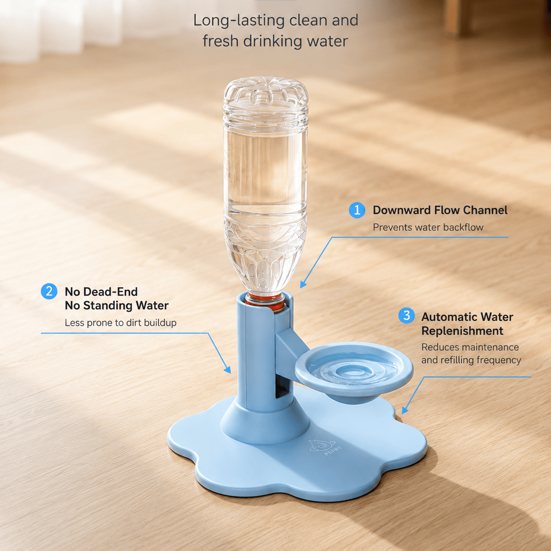 🐾 Adjustable Elevated Gravity Pet Water Dispenser, Raised Automatic Water Feeder for Dogs Cats