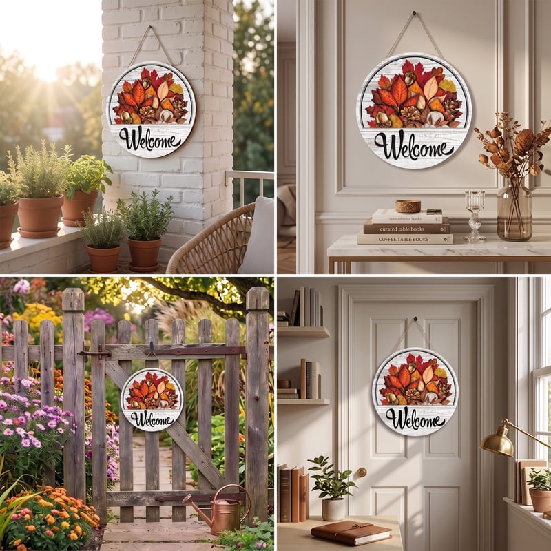 16 Pcs Interchangeable Welcome Sign for Front Door