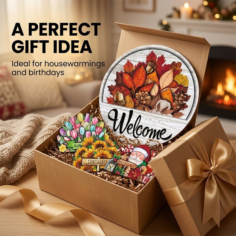16 Pcs Interchangeable Welcome Sign for Front Door
