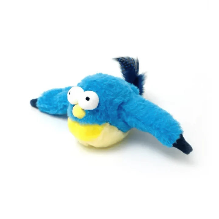 🐦 USB Rechargeable Flapping Bird Cat Toy, Touch Activated Chirping Interactive Plush Bird Toy 🐱 Detachable Washable Bite Resistant Hunting Exercise Toy for Indoor Kittens