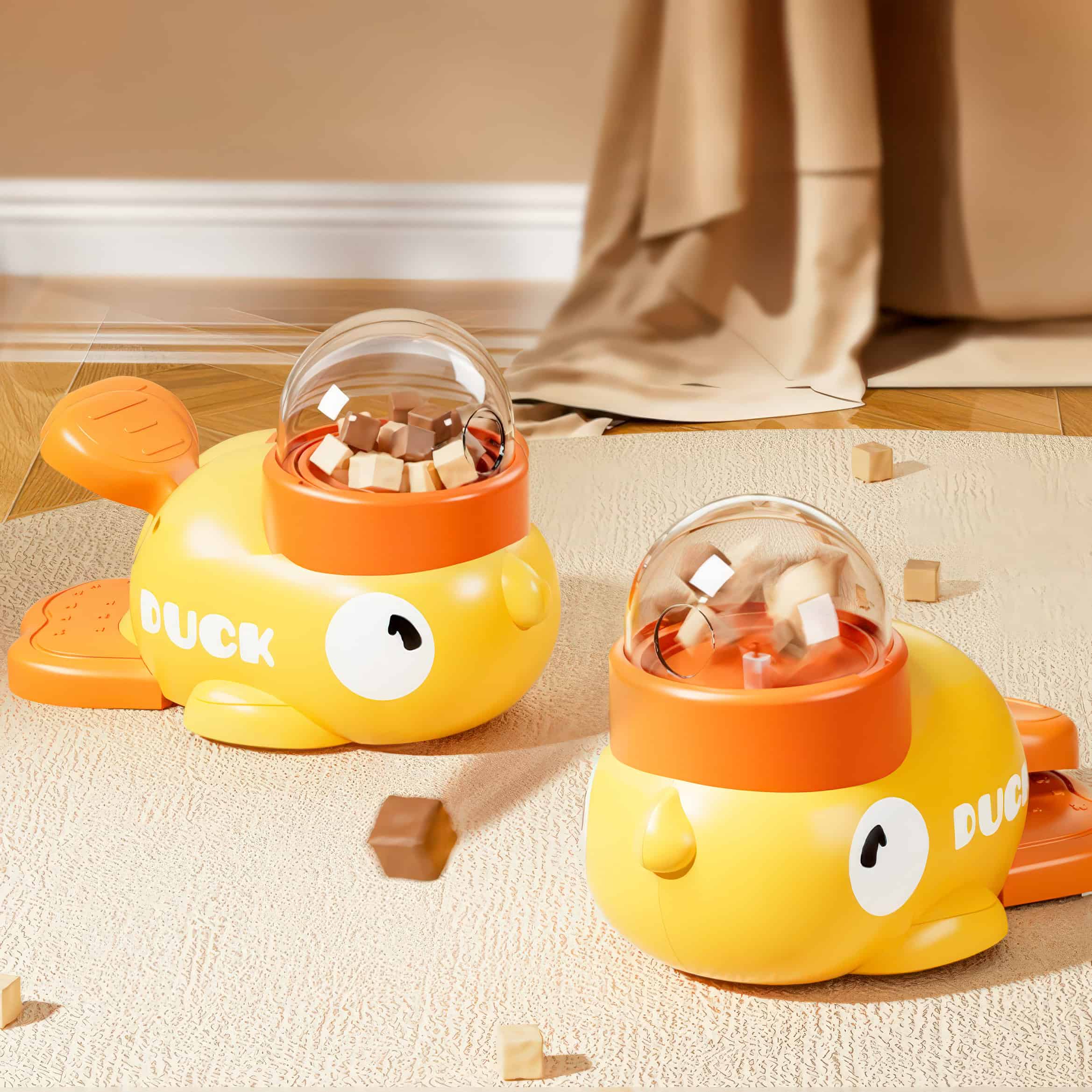 Push n Spin Interactive Duck Cat Treat Dispenser