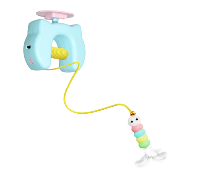 🐱 Automatic Hanging Electric Cat Toy, USB Rechargeable Random Lifting Feather Cat Teaser for Indoor Cats
