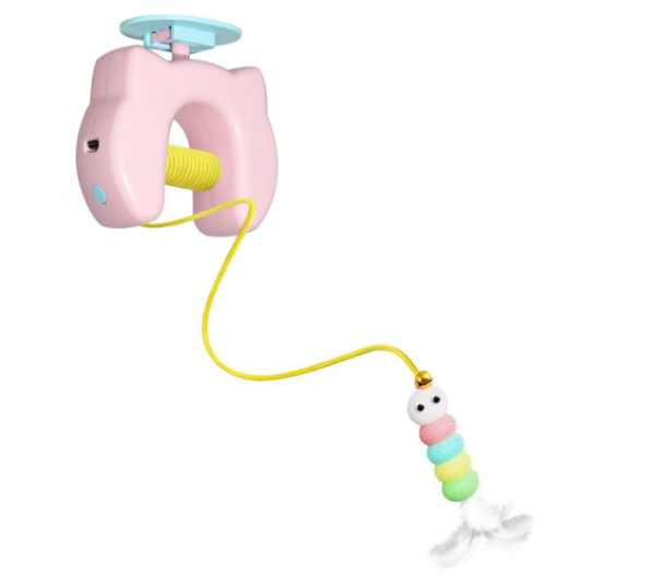 🐱 Automatic Hanging Electric Cat Toy, USB Rechargeable Random Lifting Feather Cat Teaser for Indoor Cats