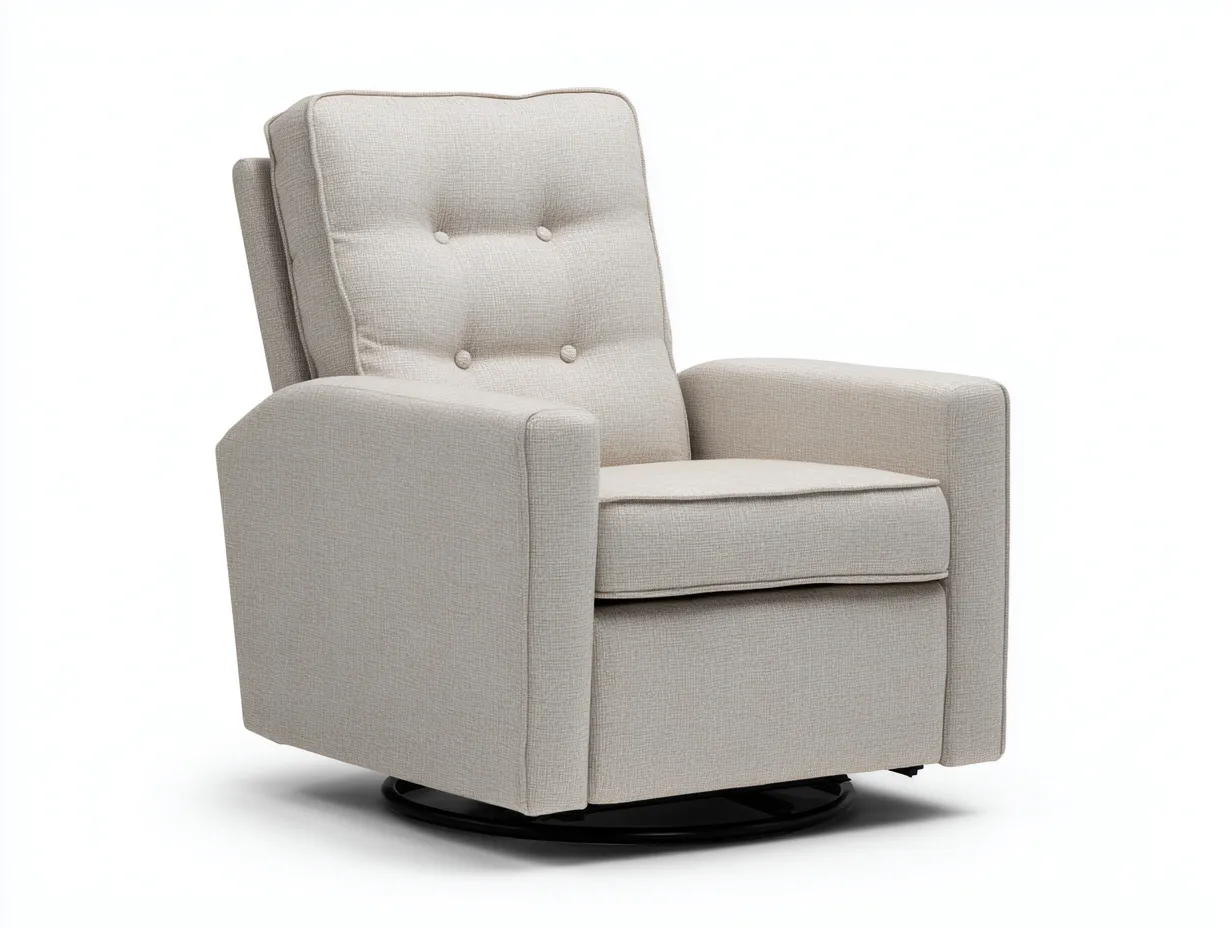 Sessel 82×88×102 cm - Stoff und Metall - beige/schwarz - für das Wohnzimmer - drehbarer Relaxsessel mit hoher Rückenlehne-Parointerior