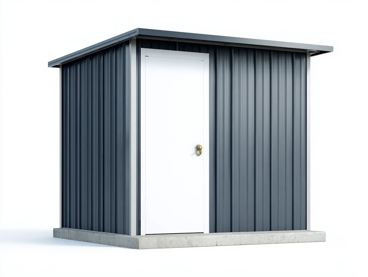 Metall-Gartenhäuschen 220×190×215 cm - Stahl/Graublau/Weiß - Gerätehaus mit Pultdach und Einzeltür-Parointerior