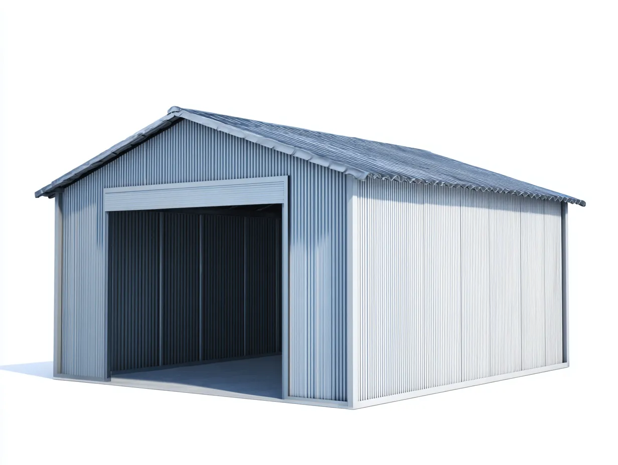 Metall-Gartenhäuschen 360×300×270 cm - Stahl/Hellgrau - Gerätehaus mit Satteldach und breitem Zugang-Parointerior