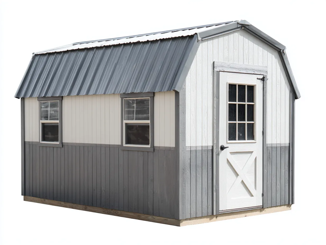 Holz-Gartenhäuschen 320×240×260 cm - Grau/Weiß - Fenster und Einzeltür für Im Freien-Savaiabode