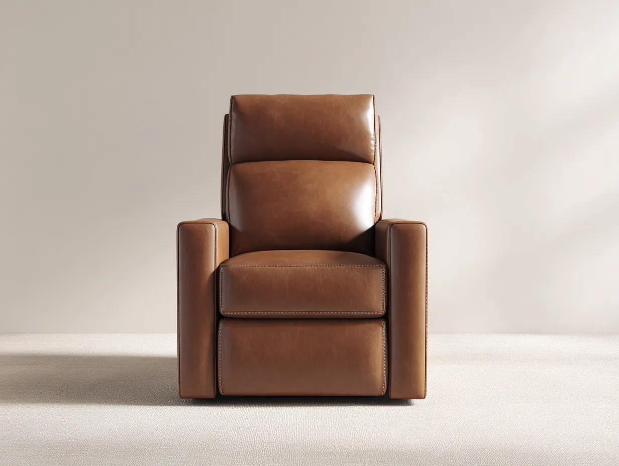 Kunstleder-Relaxsessel 84×91×106 cm - Braun - Hohe Rückenlehne mit Fußstütze fürs Wohnzimmer-Savaiabode