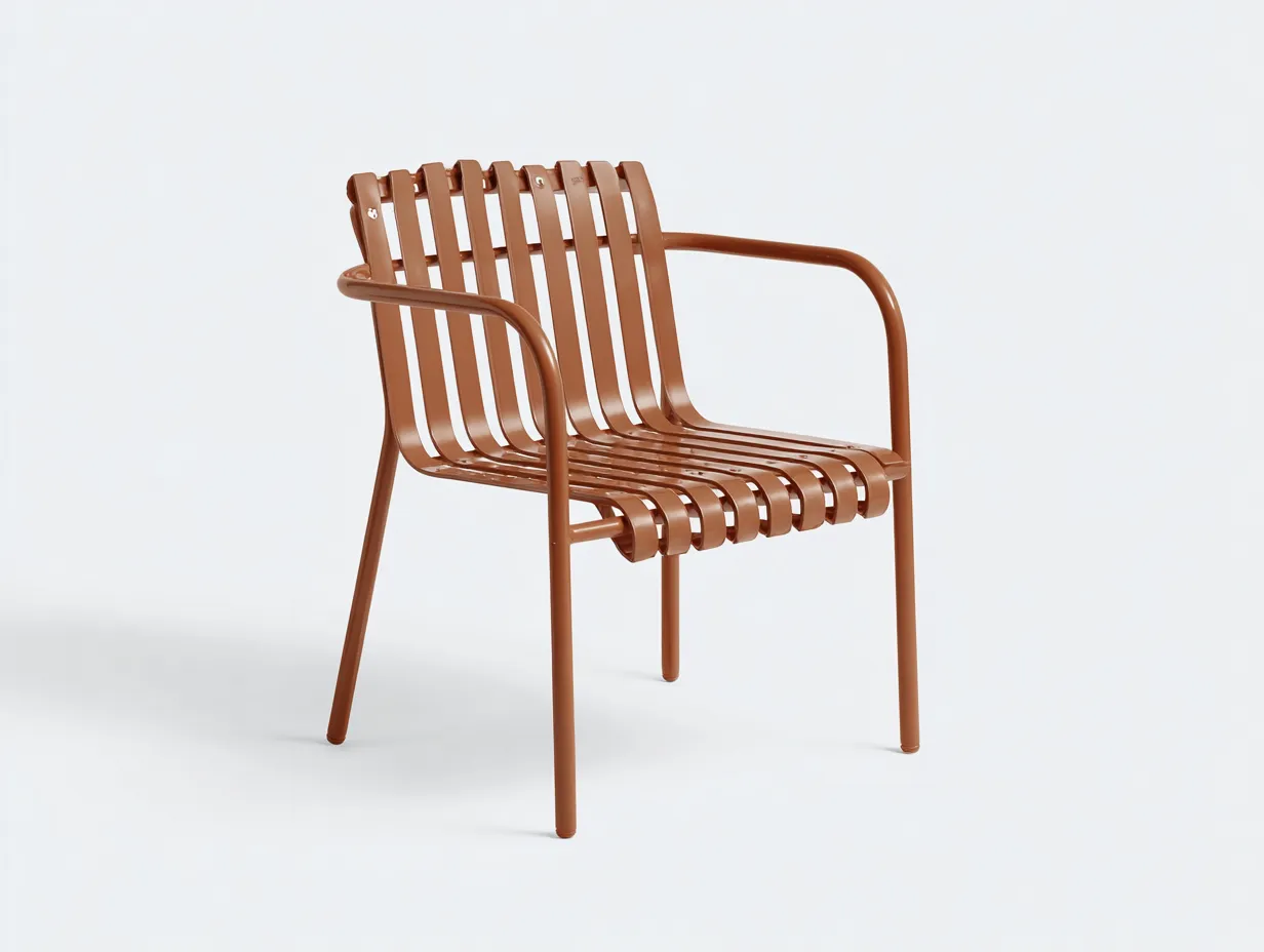 Outdoor-Freizeitstuhl 68×72×86 cm - Metall - Creme - moderner Gartenstuhl mit Armlehnen für Terrasse-Savaiabode