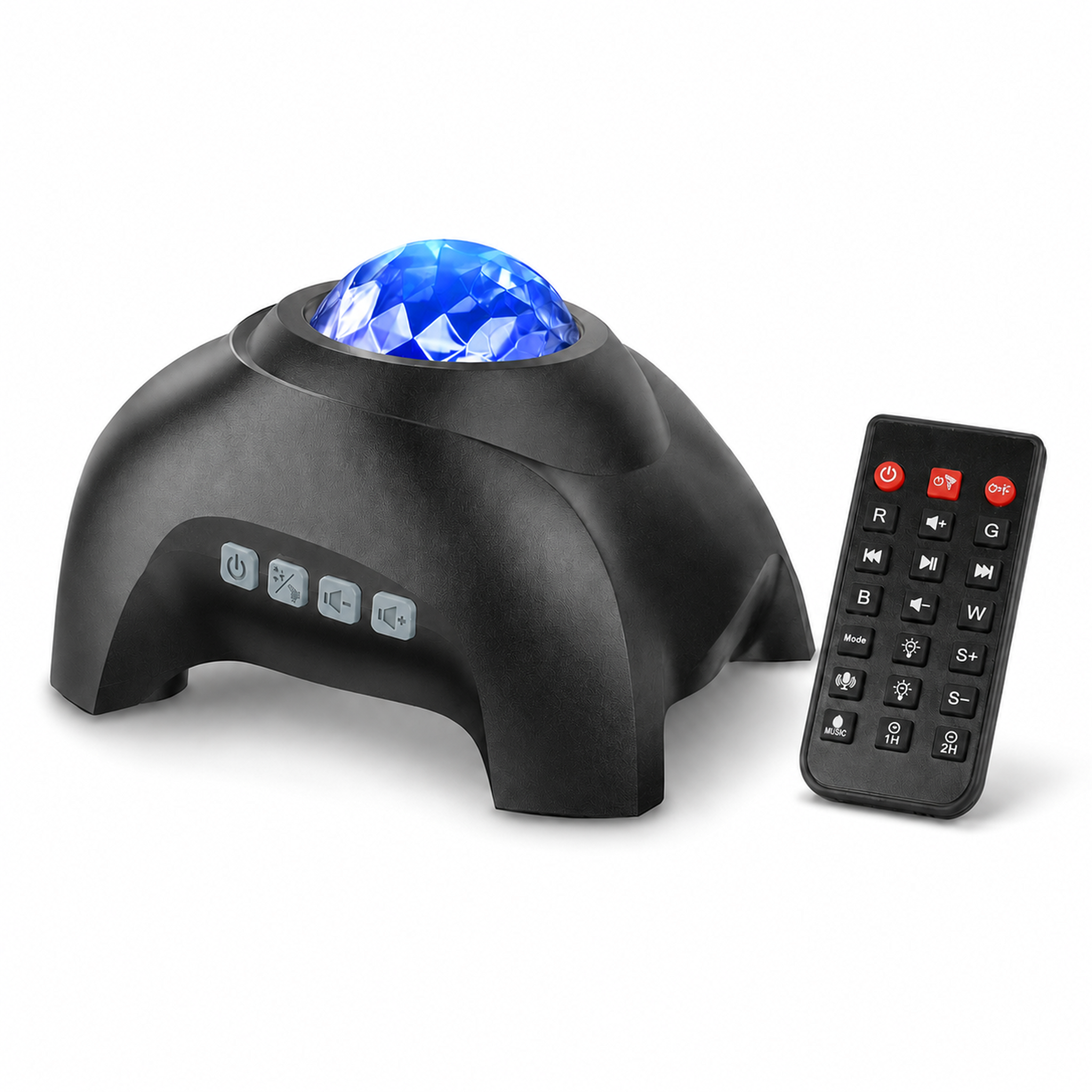 Galaxy Light Aurora Projector with 33 Light Effects, Night Lights LED Star Projector for Bedroom Nebula Lamp, Remote Control, White Noises, Bluetooth Speaker for Parties Black - front-left angle