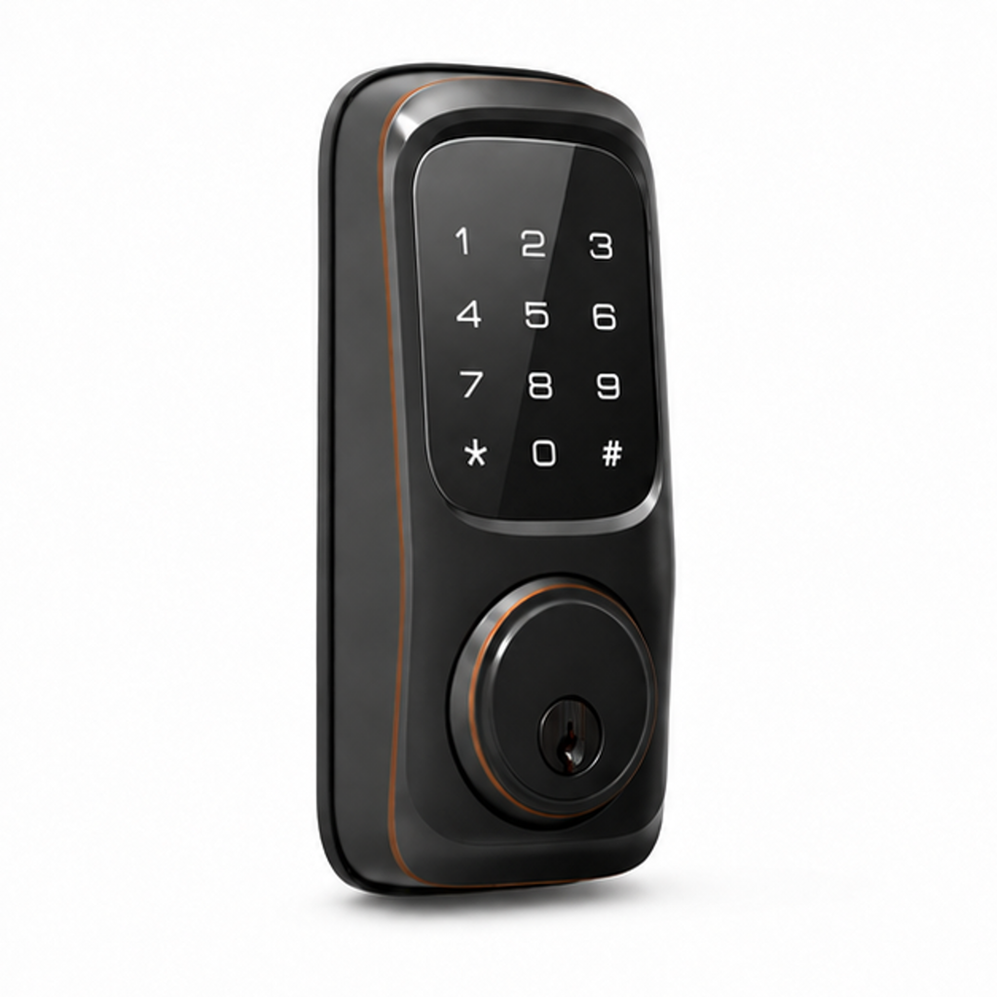 Keyless Entry Door Lock with Touchscreen Keypads, Electronic Keypad Deadbolt for Front Door, ANSI Grade 2 Certified, All-Metal Construction, Auto Lock, Easy to Install, Oil-Rubbed Bronze - front-left angle