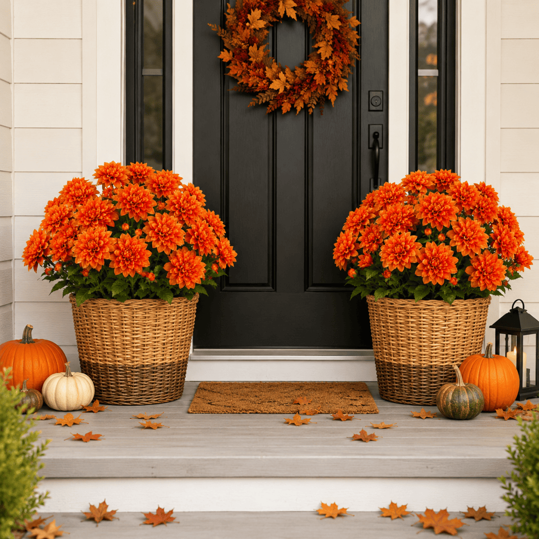 Outdoor faux chrysanthemum fall decoration