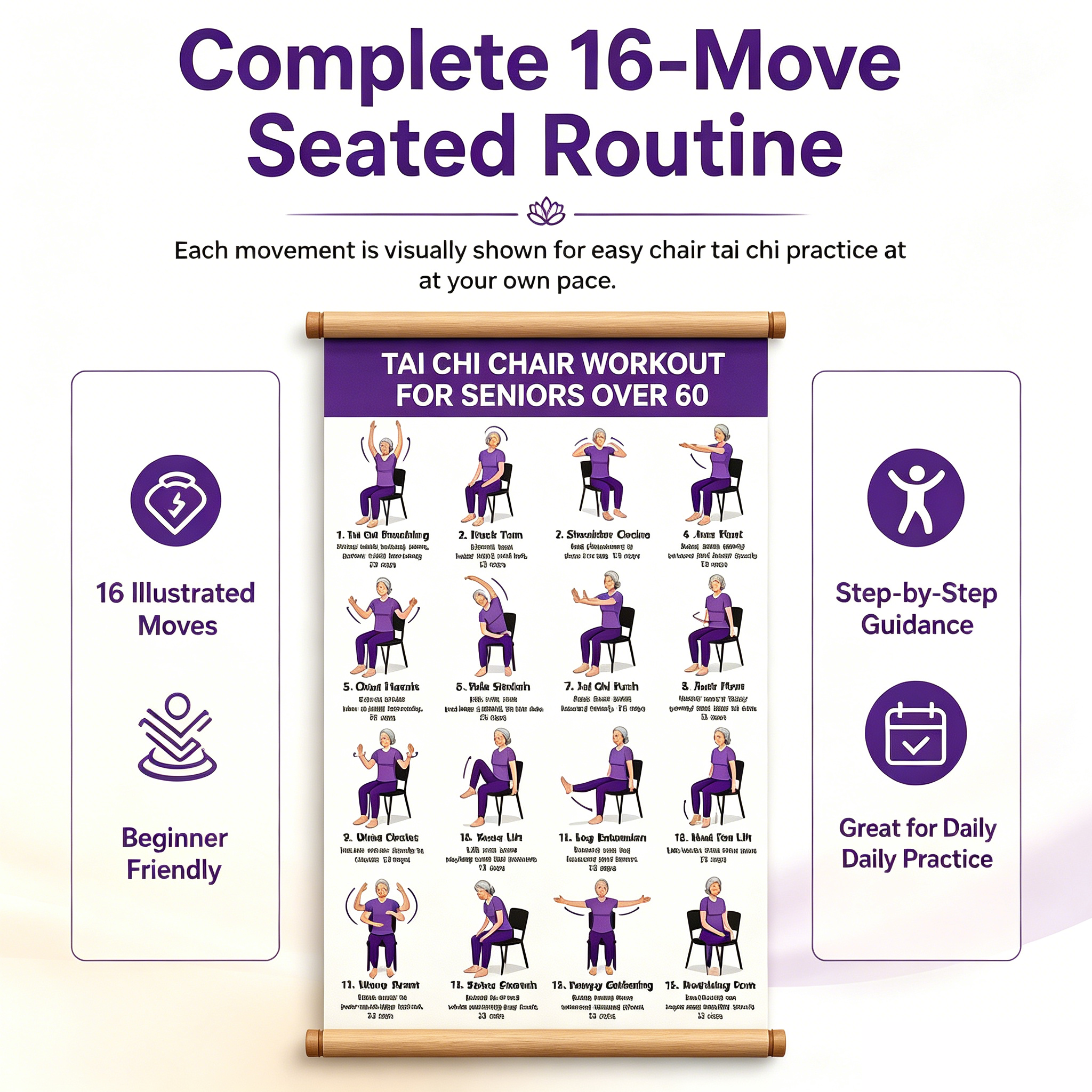 16 move Chair Tai Chi workout guide