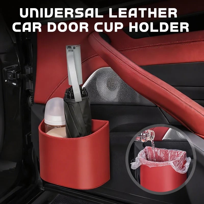 Wide-mouth car door cup holder