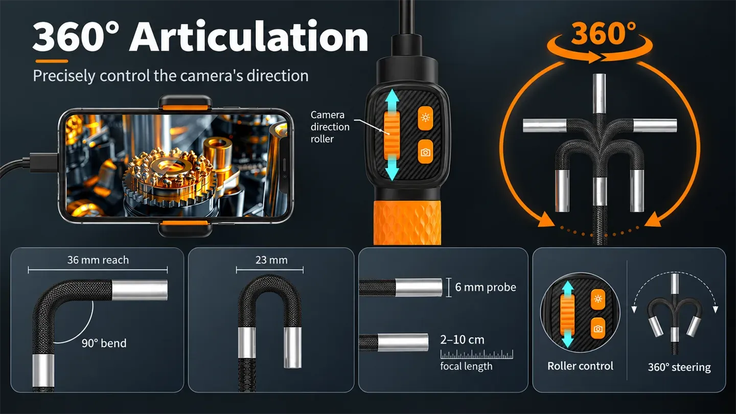P91 360 degree articulating probe