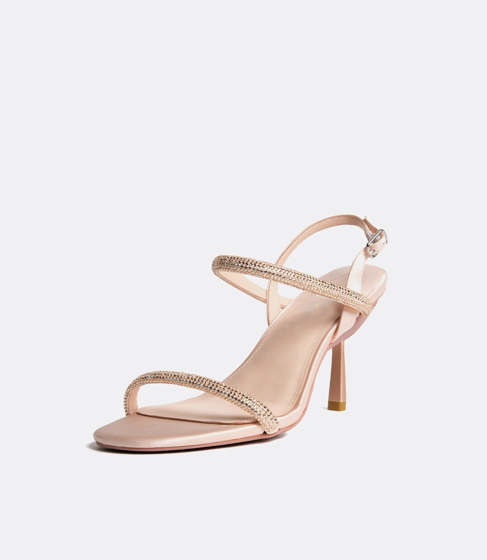 Rose Gold Crystal Sandals that Fold to Flats 