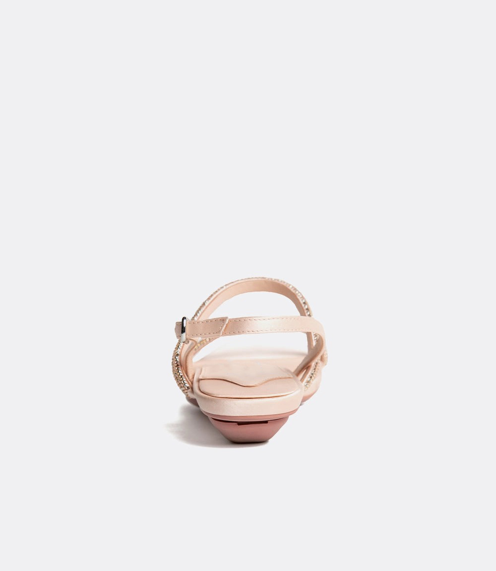 Rose Gold Crystal Sandals that Fold to Flats 
