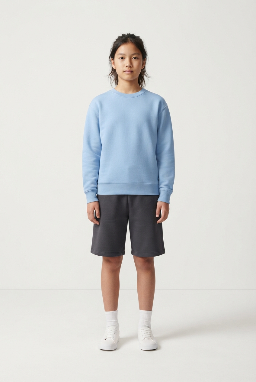 Girls crewneck sweatshirt in powder blue