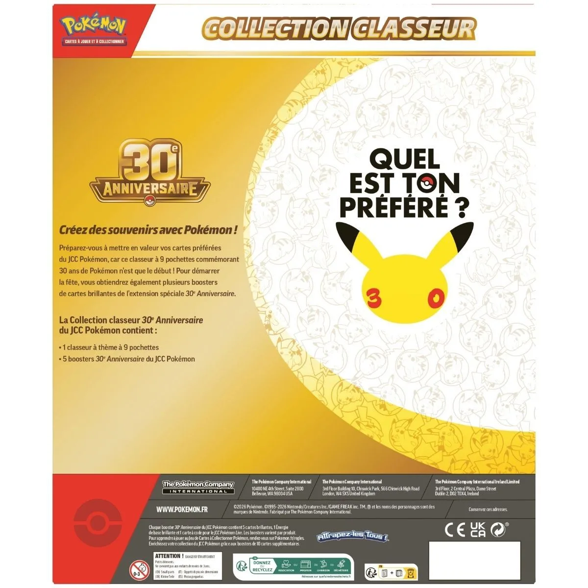 30e Anniversaire - Collection Classeur 