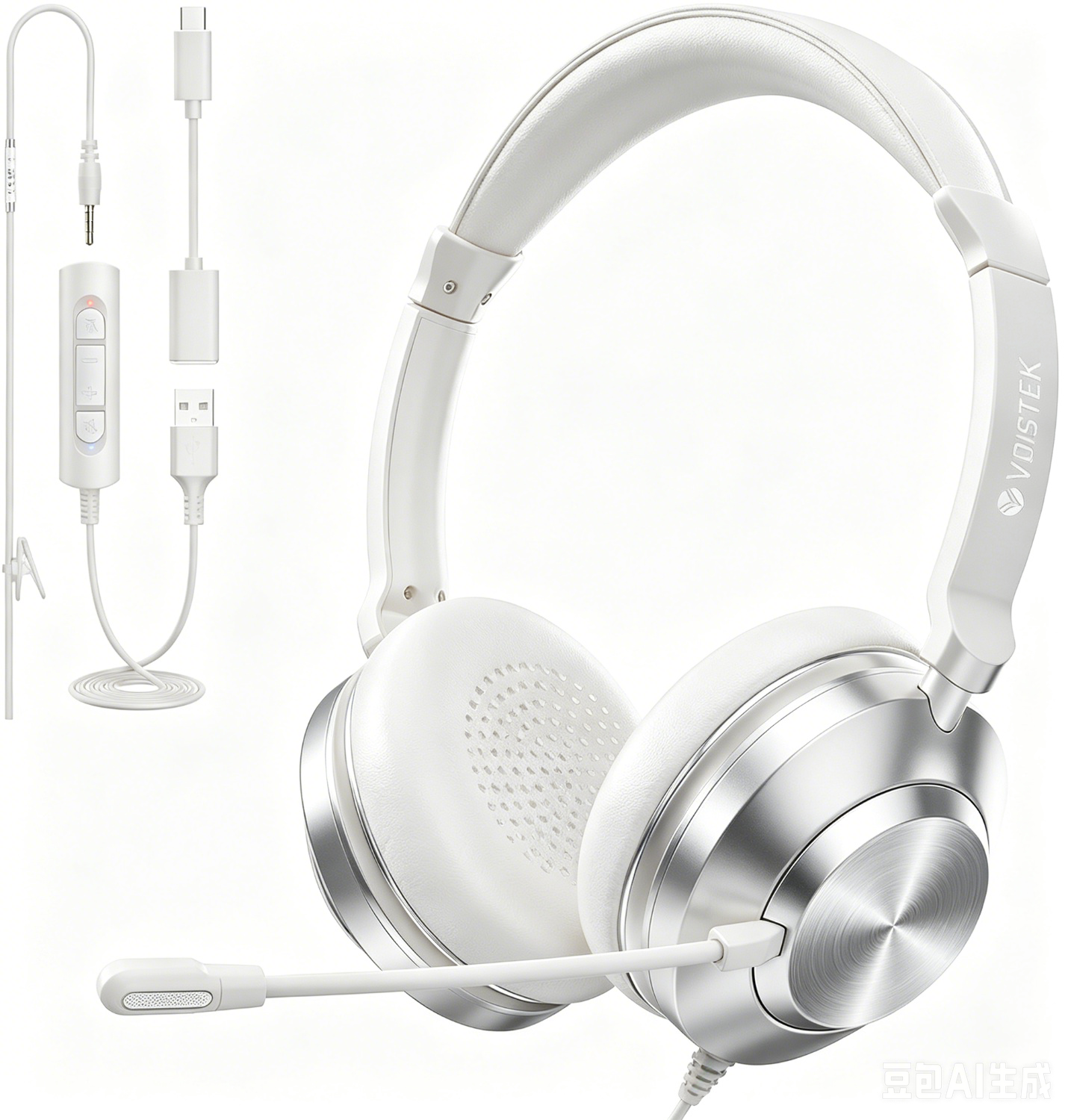 Wired USB On‑Ear Headphones with Built‑in Mic, PC Laptop Computer Headset featuring Noise‑Reduction Microphone for Office & Online Calls