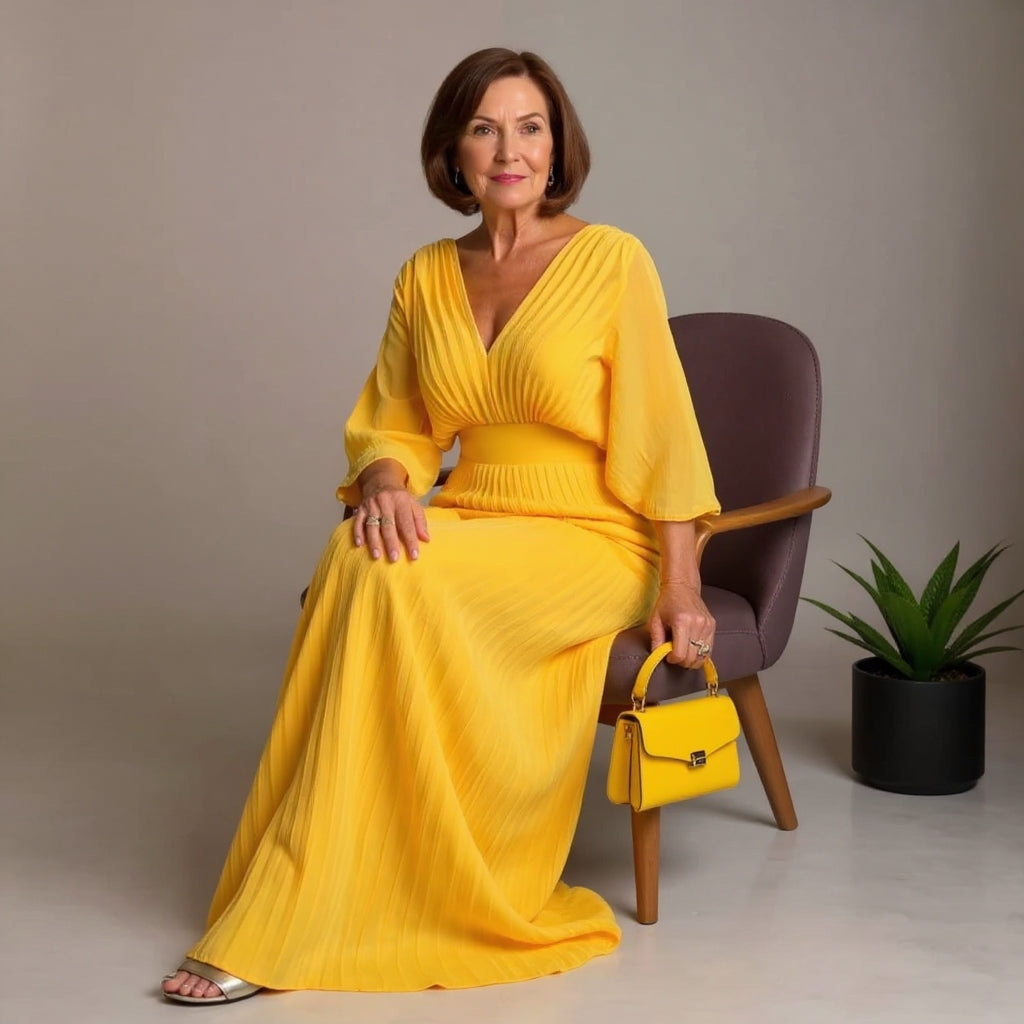 Celeste | Pleated Maxi Dress