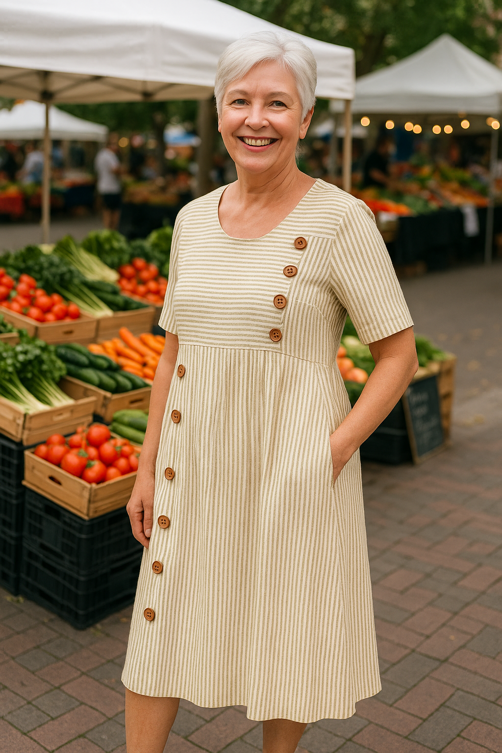 Nerissa | Striped Midi Dress