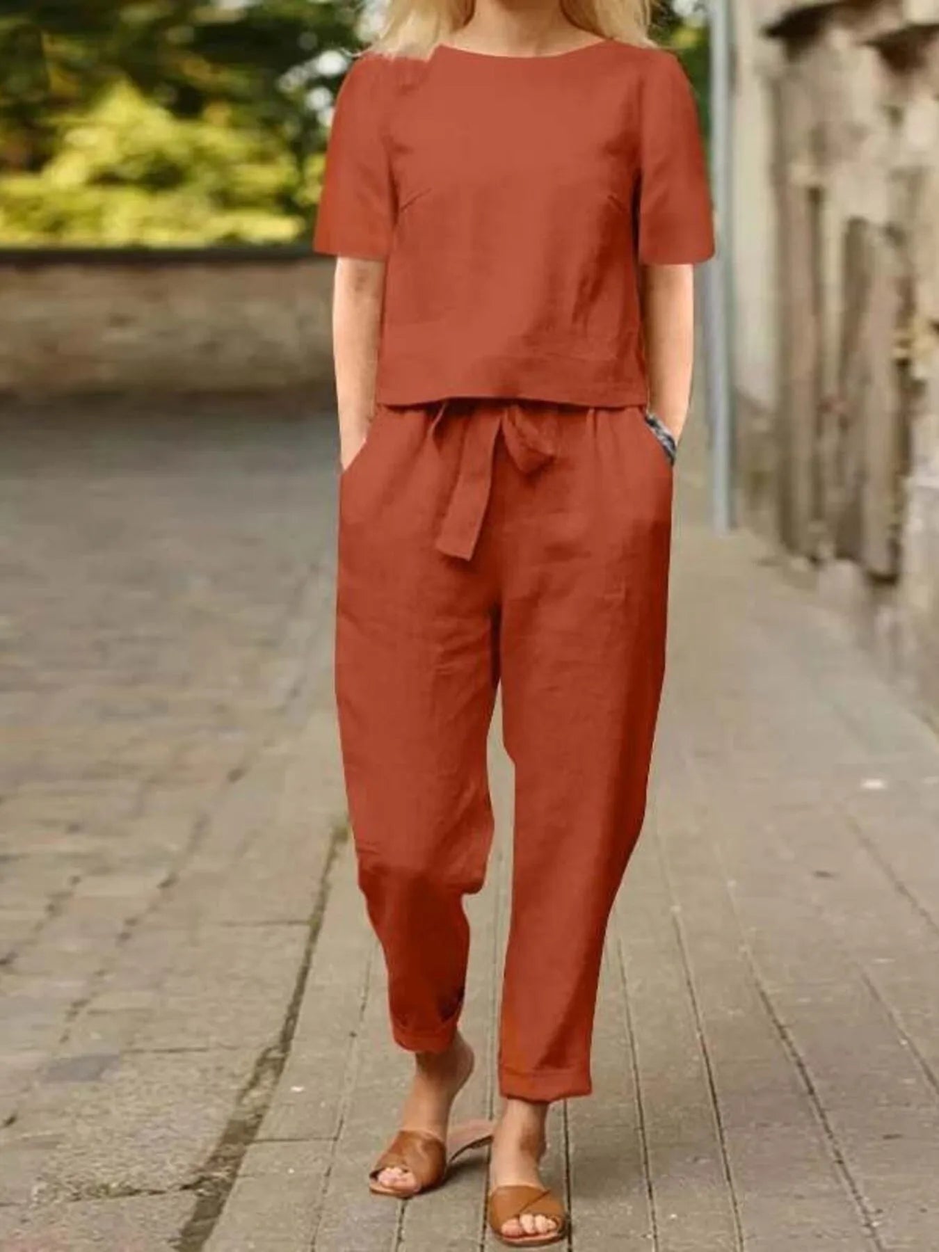 Two-Piece Top and Pants Set