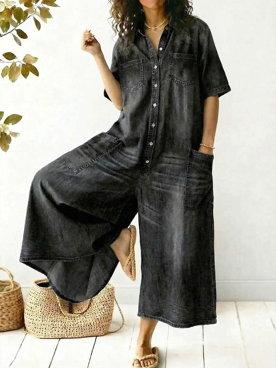 Women's Cozy And Casual Cotton Jumpsuit