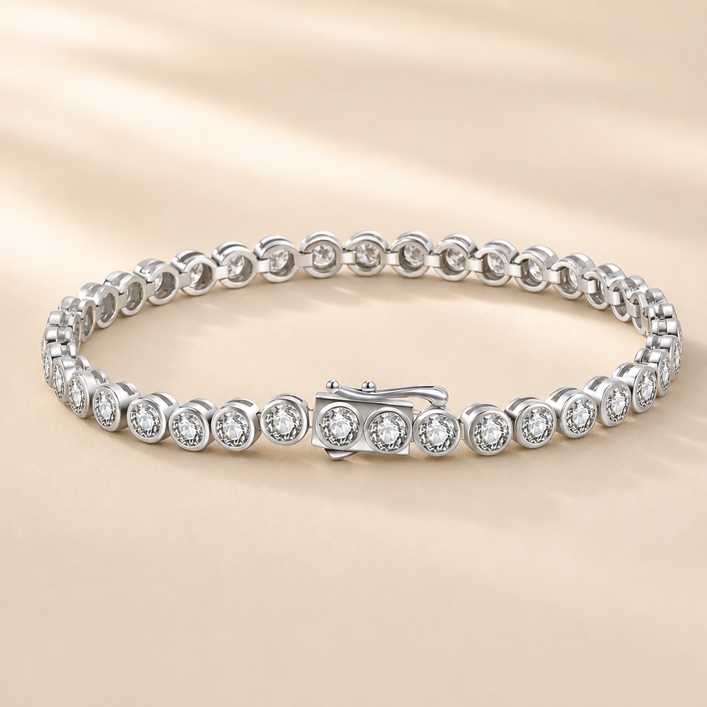 Luxury Look, Smart Price: 2.5ct Silver Moissanite Tennis Bracelet in 18K White Gold Finish - Everyday Elegance