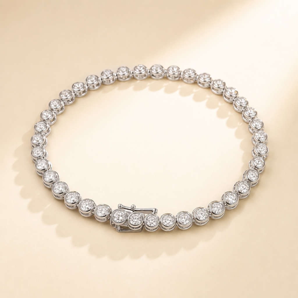 Luxury Look, Smart Price: 2.5ct Silver Moissanite Tennis Bracelet in 18K White Gold Finish - Everyday Elegance