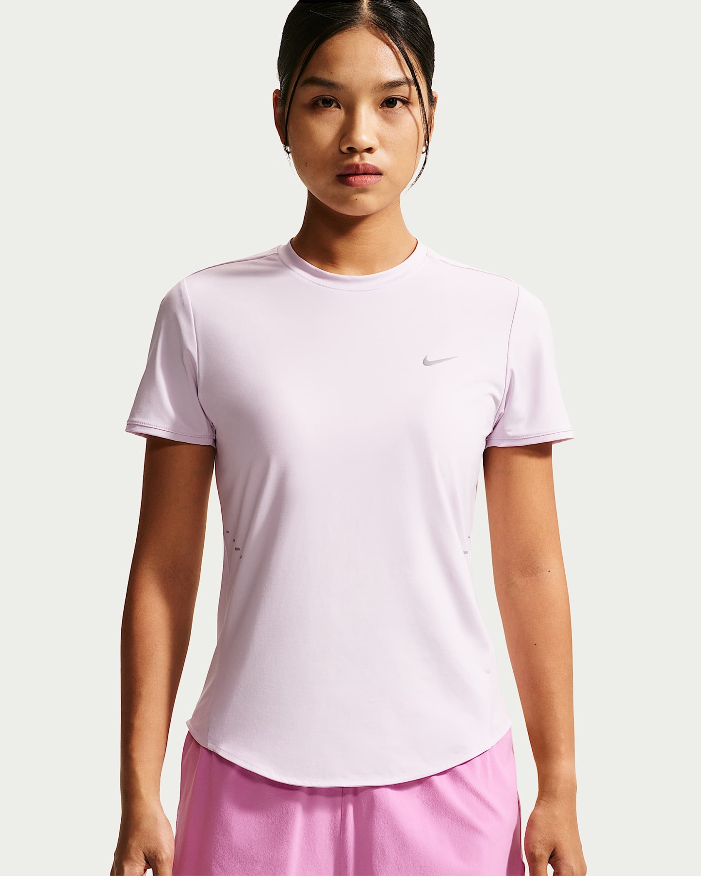 나이키 스위프트 여성 드라이 핏 반팔 러닝 탑 - 블리치트 라일락