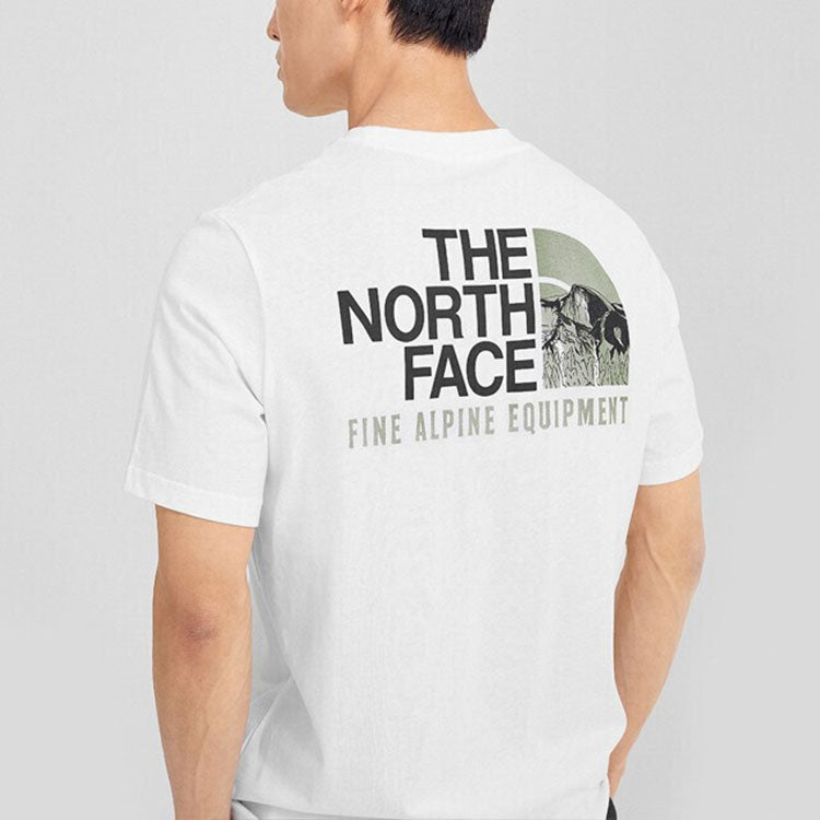 THE NORTH FACE Logo Woodcut Dome T-Shirt 'White' NF0A4U9L-FN4 - 4_724eb5b4-8f55-4f16-8c63-2df931aded3f