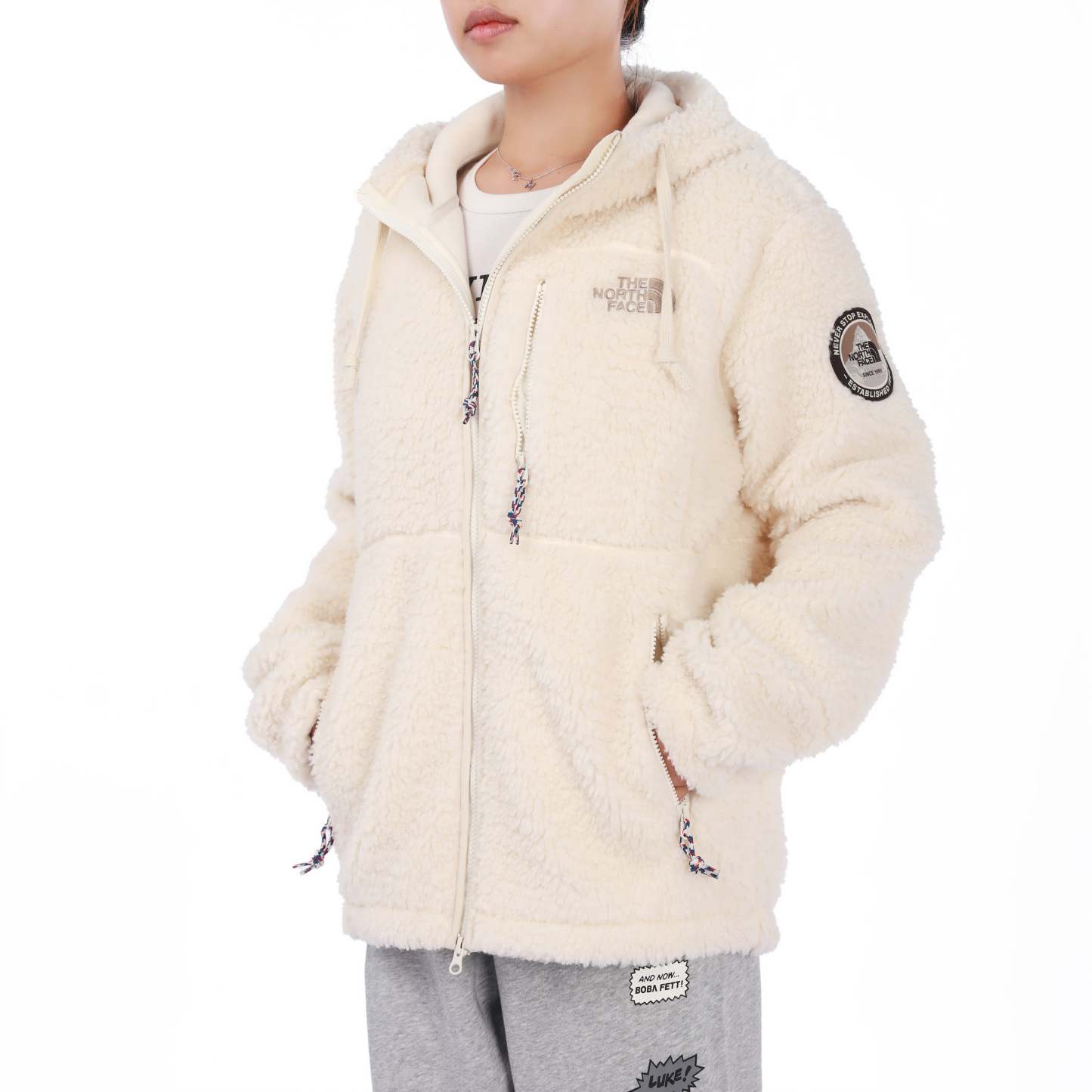THE NORTH FACE Fleece Hoodie Jacket 'White' NJ4FM57A - 4_b5aca926-98b1-4cfe-bab9-077818f6ebbe
