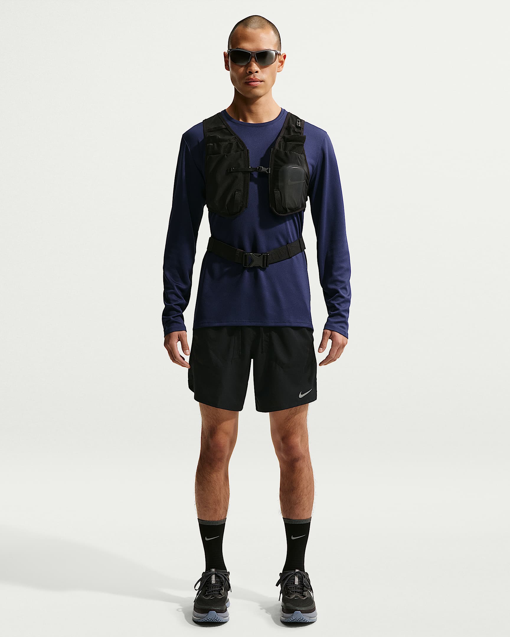 나이키 스트라이드 남성 드라이 핏 7인치 브리프 라인드 러닝 쇼츠 - 블랙