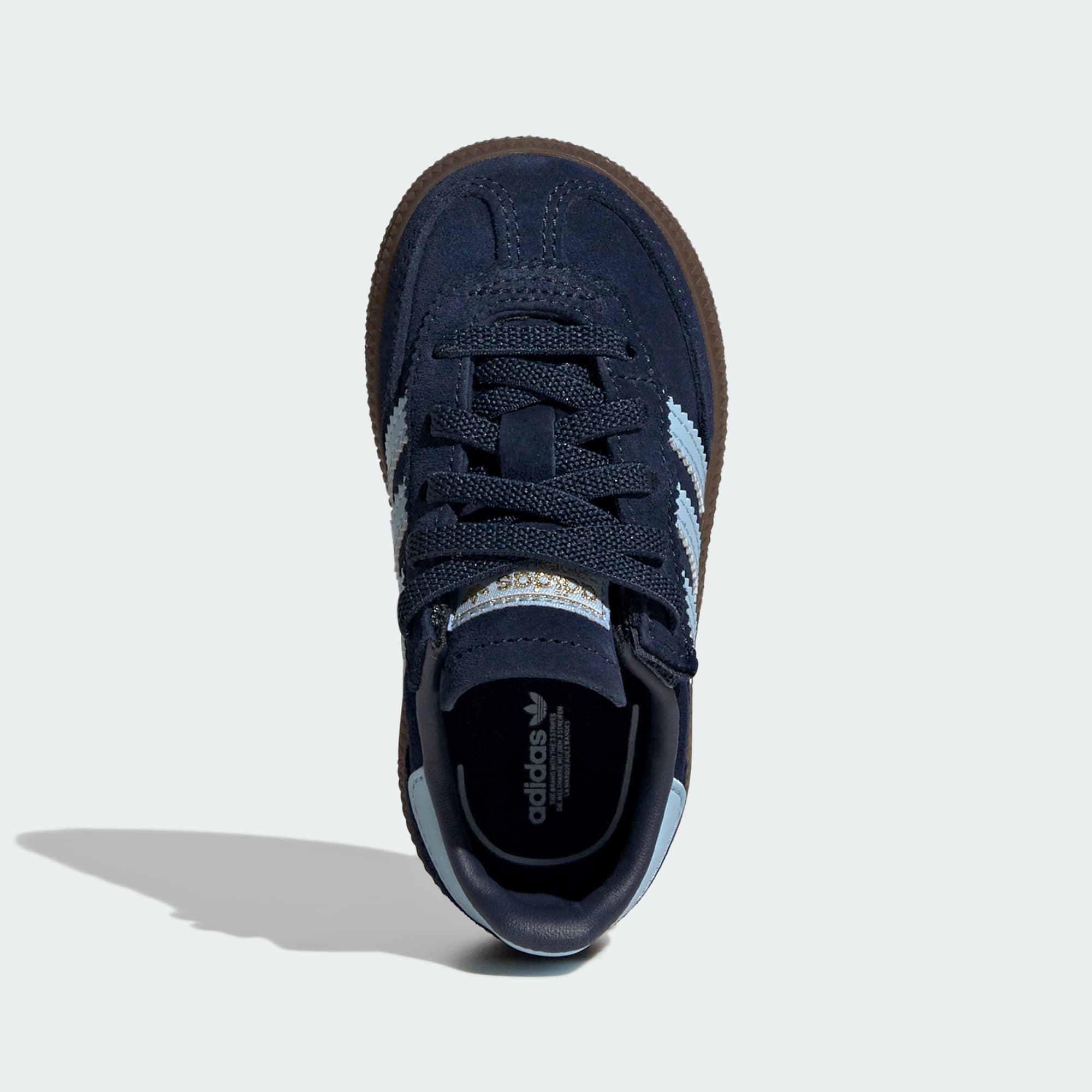 핸드볼 스페지알 컴포트 클로저 EL - Collegiate Navy / Clear Sky / Gum - JI2899 - Top Portrait View