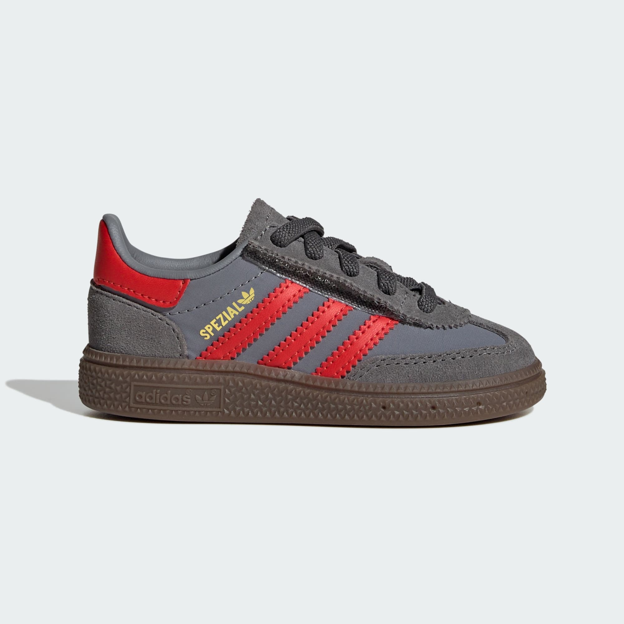 유아용 핸드볼 스페지알 컴포트 클로저 EL - Grey Four / Grey / Red - JQ0739 - Side Lateral Center View