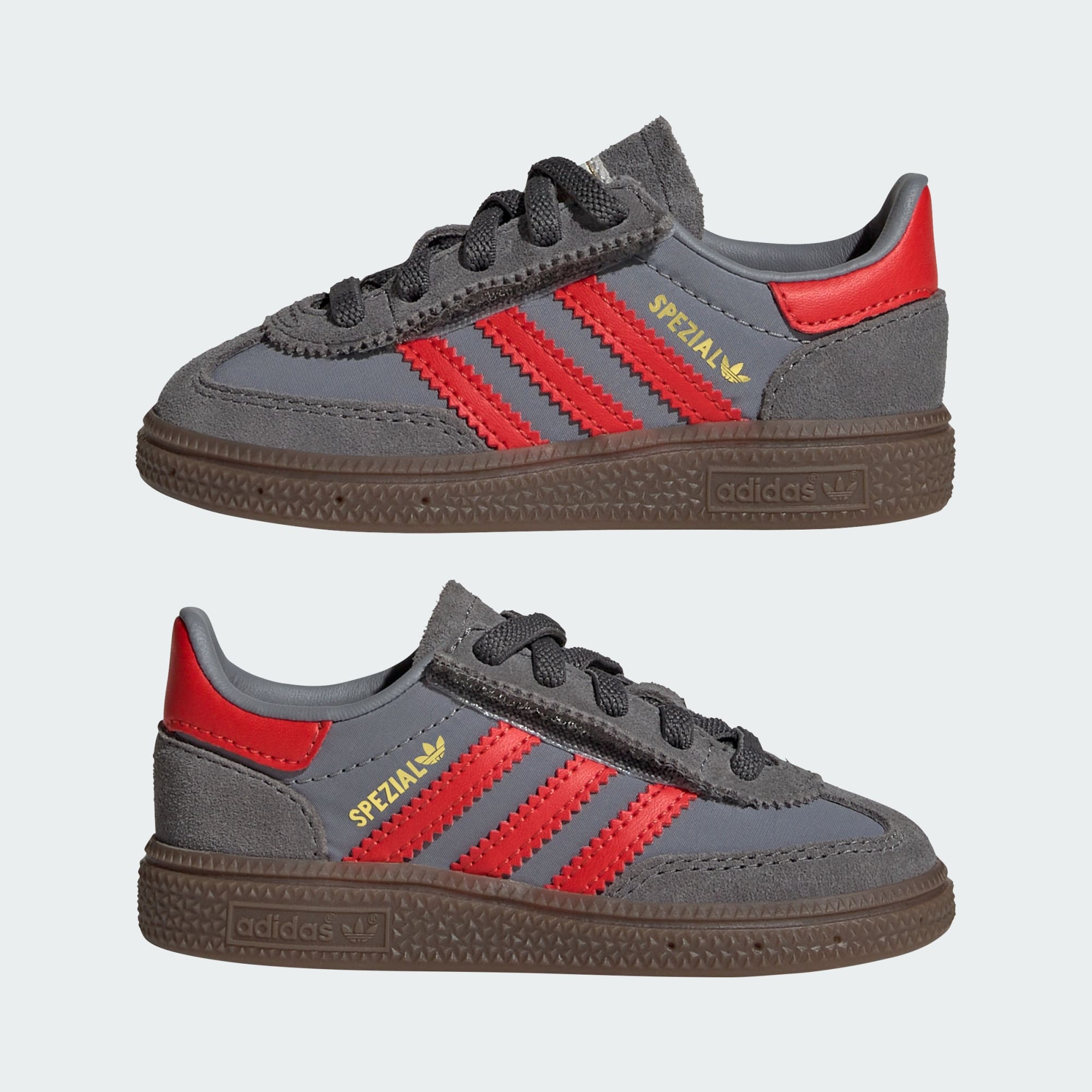 유아용 핸드볼 스페지알 컴포트 클로저 EL - Grey Four / Grey / Red - JQ0739 - Mirrored Pair View