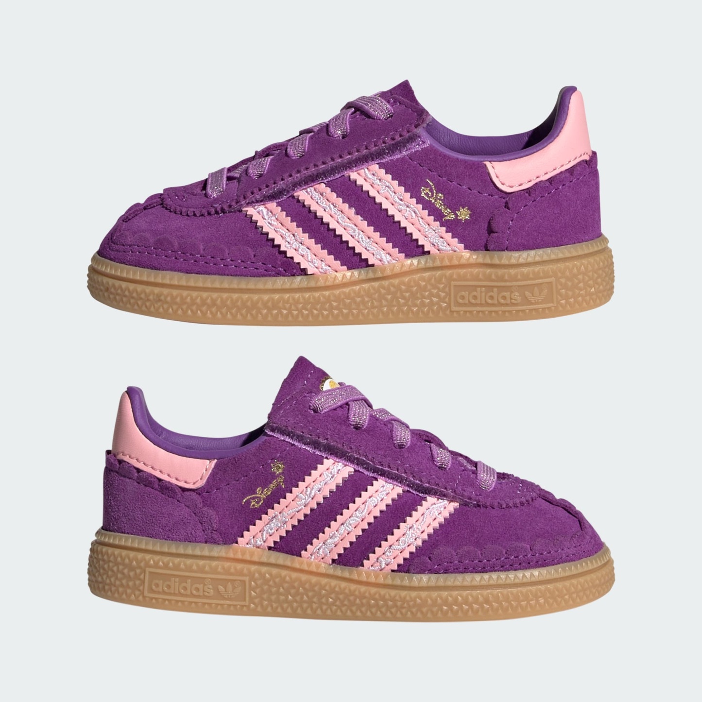 아디다스 디즈니 프린세스 핸드볼 스페지알 컴포트 클로저 EL - Purple / Pink / Gum - KK4760 - Mirrored Pair View
